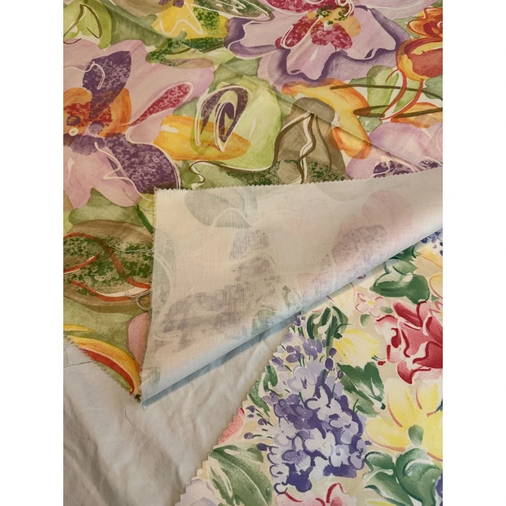 Lot of 3‎ Vintage Flowers abstract 90s look style Fabric 25